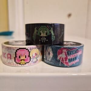 Lot of 3 Vocaloid Washi Tape Stationary Anime Luka Miku Lin Rin